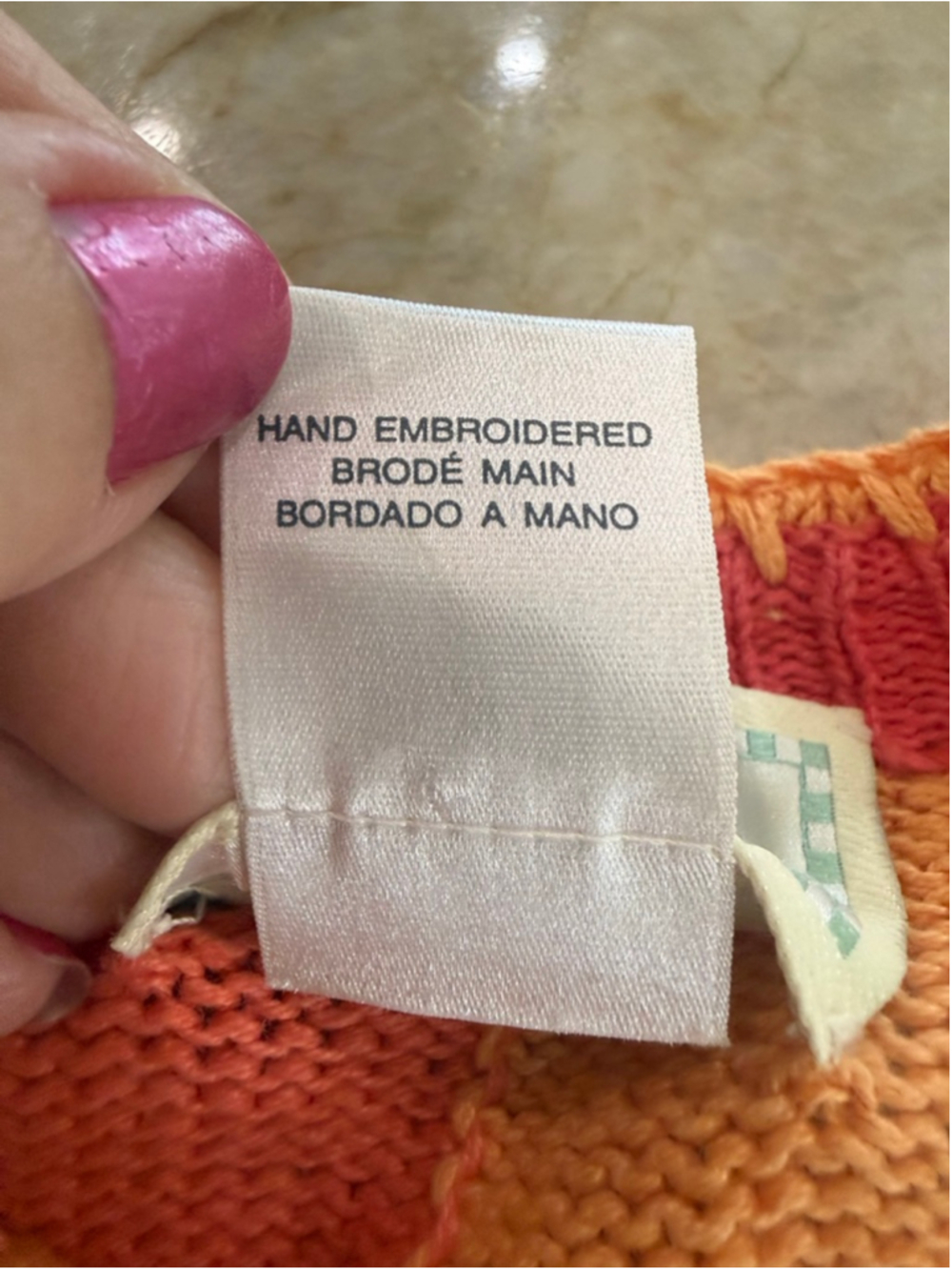 Susan Bristol Cardigan Large Pink Orange Flamingo Embroidered Beaded - Picture 5 of 7